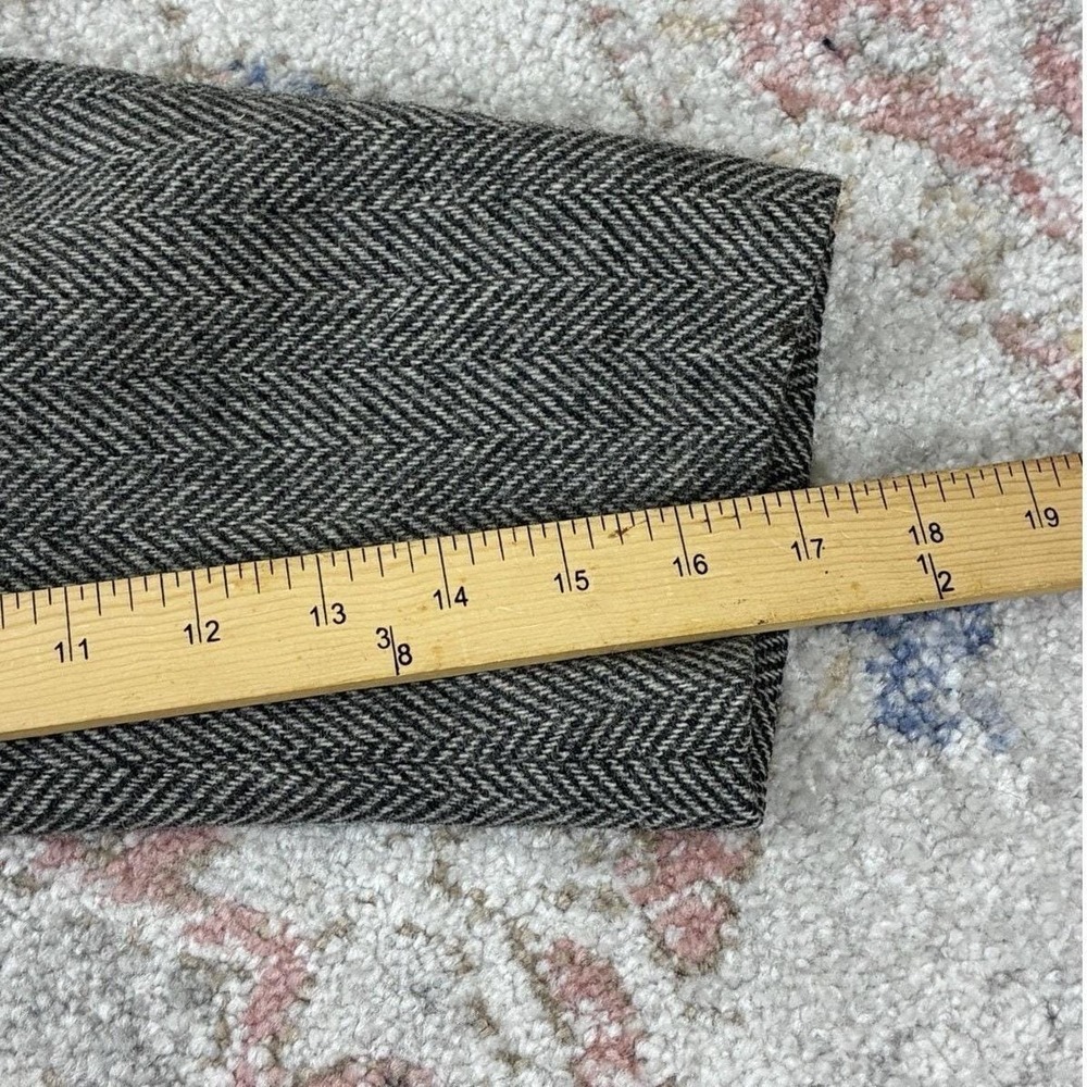 90's Stafford Grey Herringbone Tweed Blazer Dark Academia Goblincore 44R - Picture 7 of 10